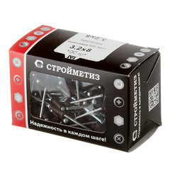 Заклепка вытяжная 3,2x8 мм алюминий/сталь коричневая RAL 8017 (100 шт.) - фото 3