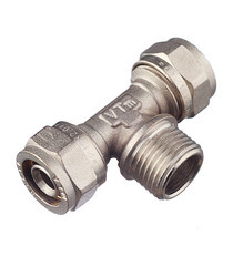 Тройник VALTEC (VTm.333.N.160416) 16 обж(ц) х 1/2 НР(ш) х 16 обж(ц) - фото 1