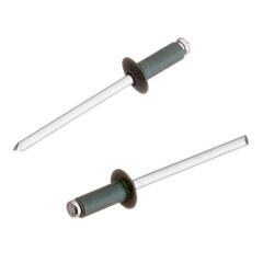 Заклепка вытяжная 4,0x10 мм алюминий/сталь зеленая RAL 6005 (100 шт.) - фото 2