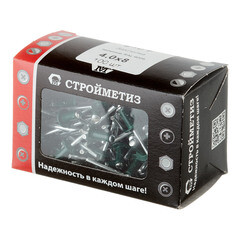 Заклепка вытяжная 4,0x8 мм алюминий/сталь зеленая RAL 6005 (100 шт.) - фото 3