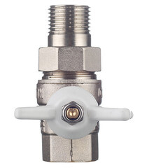 Кран шаровой латунный Valtec Base 1/2 ВР(г) х 1/2 НР(ш) бабочка с полусгоном прямой (VT.227.NW.04) - фото 4