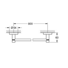 Полотенцедержатель Grohe Essentials 854 мм на шуруп сталь хром (40386001) - фото 2