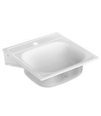 Изображение товара Мойка для кухни 50х50х16 см подвесная с кронштейнами эмалированная (1701)