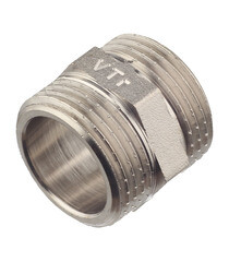 Ниппель Valtec 1 НР(ш) х 1 НР(ш) латунный (VTr.582.N.0006) - фото 1