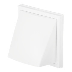 Выход вентиляционный настенный Era с обратным клапаном и с фланцем пластиковый 150х150 мм d125 мм - фото 1