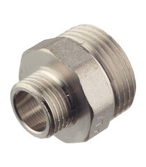 Ниппель переходной Valtec 1 НР(ш) х 1/2 НР(ш) латунный (VTr.580.N.0604) - фото 1