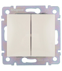 Изображение товара Переключатель Legrand Valena двухклавишный встраиваемый слоновая кость (695604)