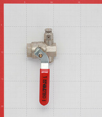 Кран шаровой латунный Valtec Base 1/2 ВР(г) х 1/2 ВР(г) ручка с дренажом и воздухоотводчиком прямой (VT.245.N.04) - фото 4