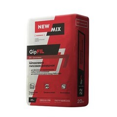 Шпатлевка гипсовая New Mix GipFIL финишная белая 20 кг