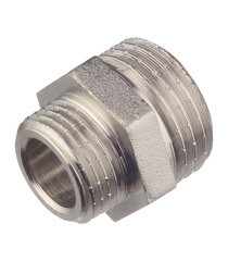 Ниппель переходной Valtec 1/2 НР(ш) х 3/8 НР(ш) латунный (VTr.580.N.0403) - фото 1