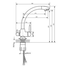 Смеситель для кухни Lavelly Poseidon черный с высоким изливом с подключением к фильтру однорычажный (673092) - фото 5