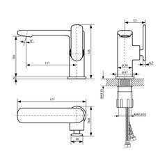Смеситель для раковины Lavelly Vertex однорычажный хром (673113) - фото 3