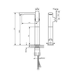 Смеситель для раковины высокий Lavelly Vertex однорычажный хром (673114) - фото 6