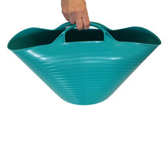 Ведро садовое РВ Пласт 14 л пластиковое гибкое бирюзовое - фото 2