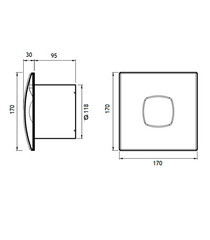 Вентилятор осевой Cata Silentis 12 170х170 мм d120 мм слоновая кость - фото 6