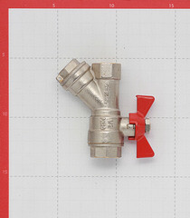 Кран шаровой латунный Valtec 1/2 ВР(г) х 1/2 ВР(г) бабочка с фильтром прямой (VT.293.N.04) - фото 2