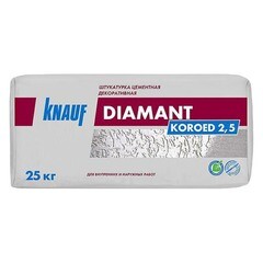Штукатурка декоративная цементная короед фракция 2,5 мм Knauf Diamant белая 25 кг