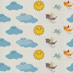 Плитка декор Нефрит Kids Sky белая 400x1000x8 мм (5 шт. в комплекте) - фото 8