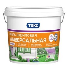 Эмаль акриловая универсальная Текс Универсал белая матовая 2,7 л