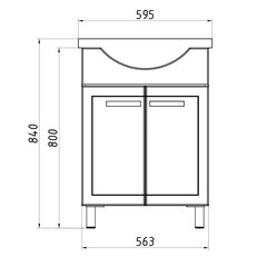 Тумба под раковину АСБ-Мебель Лиана 60 см напольная белая (12165) - фото 3