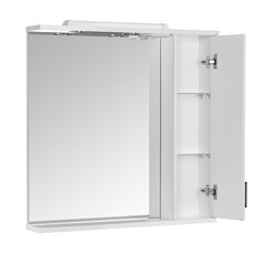 Зеркальный шкаф АСБ-Мебель Лиана 80х80х16 см с подсветкой белый - фото 9