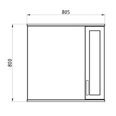 Зеркальный шкаф АСБ-Мебель Лиана 80х80х16 см с подсветкой белый - фото 5