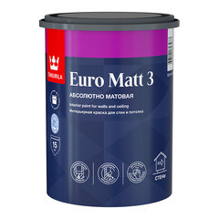 Краска интерьерная Tikkurila Euro Matt 3 база С бесцветная 0,9 л