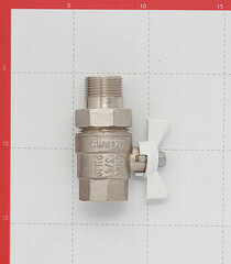 Кран шаровой латунный Valtec Base 3/4 ВР(г) х 3/4 НР(ш) бабочка с полусгоном прямой (VT.227.NW.05) - фото 3