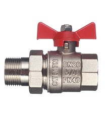 Кран шаровой латунный Valtec Base 3/4 ВР(г) х 3/4 НР(ш) бабочка с полусгоном прямой (VT.227.N.05) - фото 5