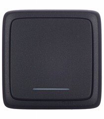 Изображение товара Выключатель Hegel Alfa одноклавишный накладной черный с подсветкой (ВА10-114-08)