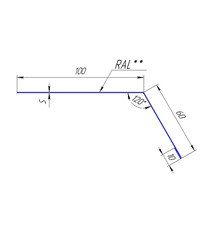 Планка карнизная для гибкой черепицы Grand Line 100х60-65 мм 2 м коричневая RAL 8017 - фото 3