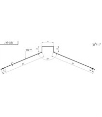 Конек для металлочерепицы 115х30х115 мм 2 м плоский с пазом зеленый RAL 6005 - фото 4