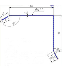 Планка торцевая для металлочерепицы 100х80 мм 2 м коричневая RAL 8017 - фото 4