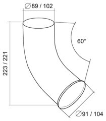 Колено стока Grand Line металлическое d90 мм коричневое RAL 8017 - фото 2