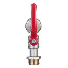 Кран шаровой латунный Tiemme 3/4 НР(ш) х 3/4 НР(ш) ручка со штуцером угловой - фото 3