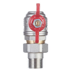 Кран шаровой латунный Tiemme 1/2 ВР(г) х 1/2 НР(ш) бабочка с полусгоном угловой - фото 4