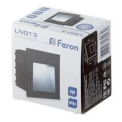 Подсветка для лестниц встраиваемая светодиодная черная 3 Вт 4000К IP65 Feron (41161) - фото 3
