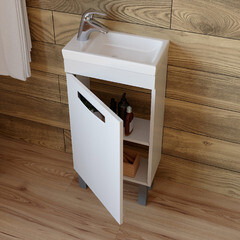 Тумба под раковину Vigo Plaza 40 см напольная белая (tn.PLA.MOD.40.1D) - фото 2