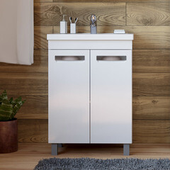 Тумба под раковину Vigo Plaza 60 см напольная белая (tn.PLA.MOD.60.2D) - фото 3