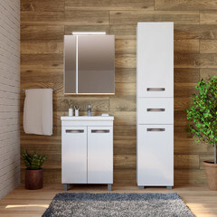 Тумба под раковину Vigo Plaza 60 см напольная белая (tn.PLA.MOD.60.2D) - фото 2