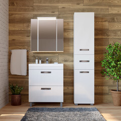 Тумба под раковину Vigo Plaza 70 см напольная белая (tn.PLA.COM.70.2Y) - фото 2