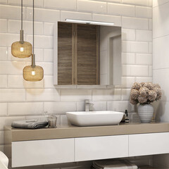 Зеркальный шкаф Vigo Plaza 80х70х15 см с подсветкой белый - фото 2