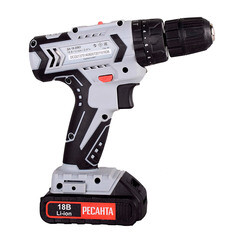 Дрель-шуруповерт ударная аккумуляторная Ресанта ДА-18-2ЛК-У 18 В 2 Ач Li-Ion 2 АКБ и ЗУ (75/14/6) - фото 6