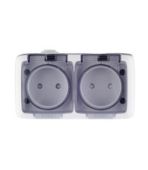 Изображение товара Розетка Hegel Alfa накладная белая со шторками с крышкой (РА16-242)