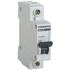Автоматический выключатель Generica ВА47-29 (MVA25-1-050-C) 1Р 50 А 4,5 кА тип С 230В на DIN-рейку