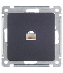 Розетка компьютерная Hegel Master встраиваемая черная RJ45 (РСК-400-08) - фото 1