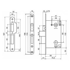 Замок врезной Palladium 285 AB универсальный под цилиндр античная бронза - фото 4