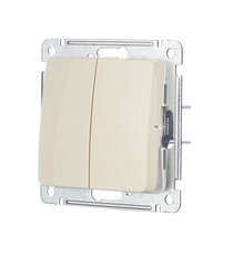Выключатель Hegel Master двухклавишный встраиваемый слоновая кость (ВС10-451-01) - фото 2