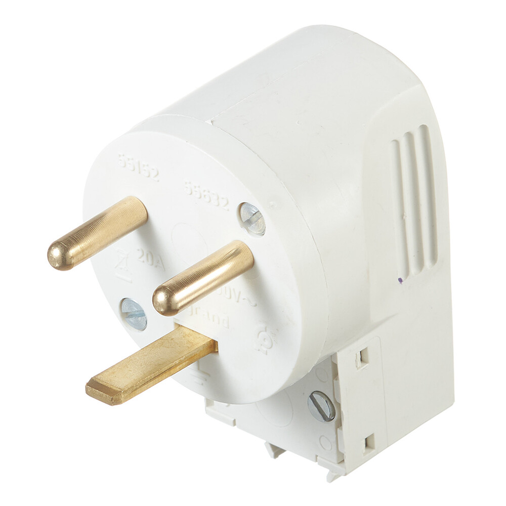 Изображение товара Угловая силовая вилка Legrand для электроплит 20 А IP44 слоновая кость