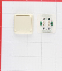 Переключатель Hegel Alfa одноклавишный накладной слоновая кость с подсветкой (ВА10-164-01) - фото 4